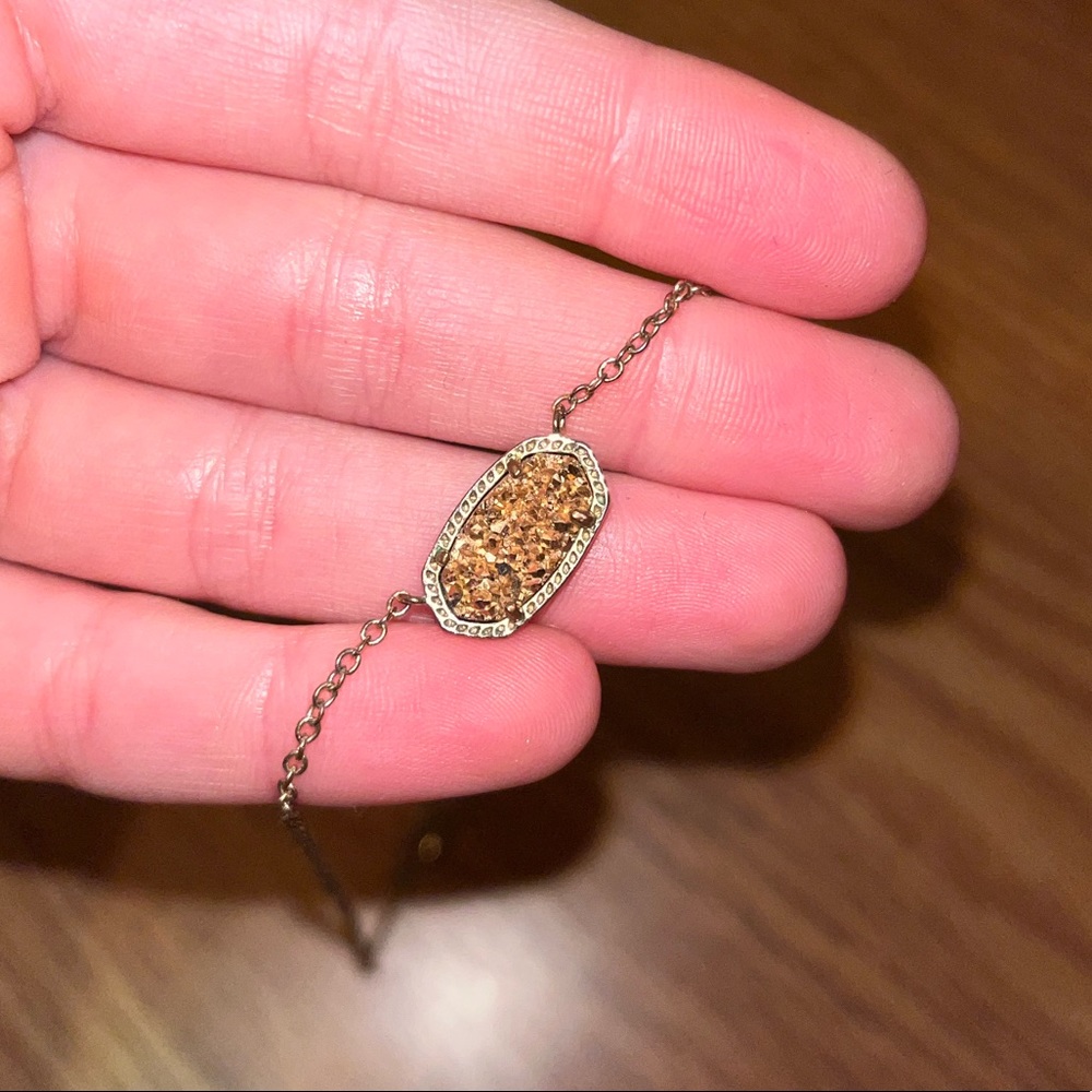 Kendra Scott Elisa Rosegold Pendant Necklace in Rosegold Drusy